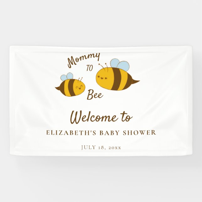 Mummy to Bee Baby Shower Welcome Sign Cute Modern (Horizontal)