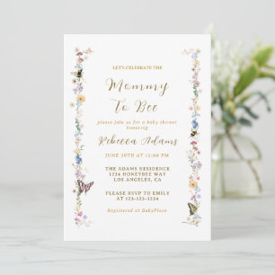 Mummy to Bee Baby Shower Wildflower  Invitation
