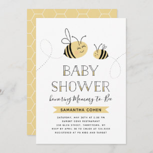 Mummy-to-Bee Baby Shower Yellow Invitation