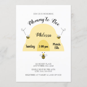 Mummy to Bee Beehive Baby Shower Invitation