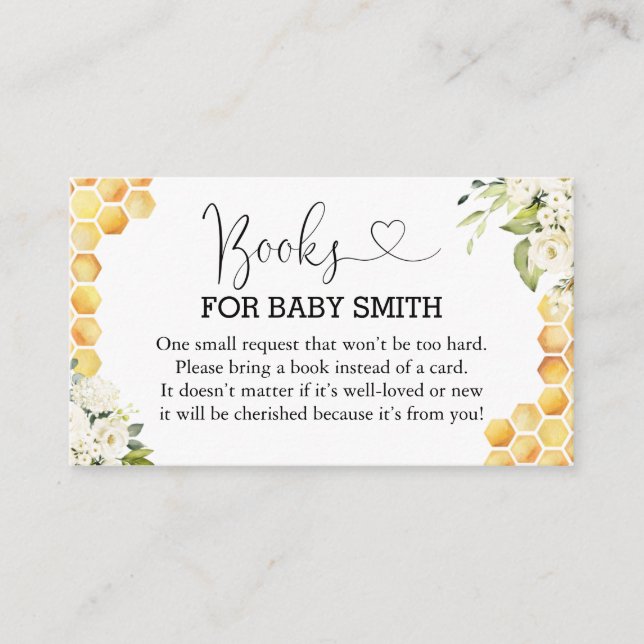 Mummy to Bee Books for Baby Shower Enclosure Card (Front)