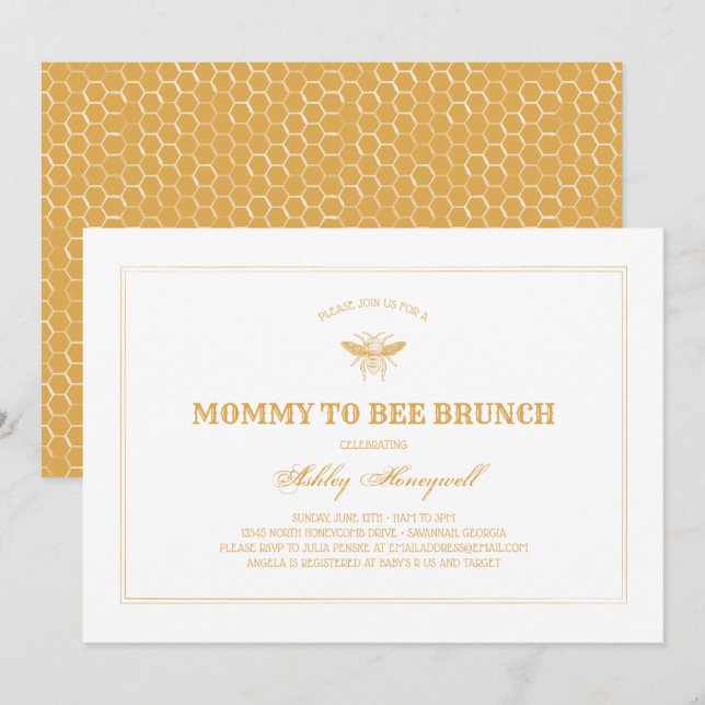 Mummy to Bee Brunch Invitation (Front/Back)