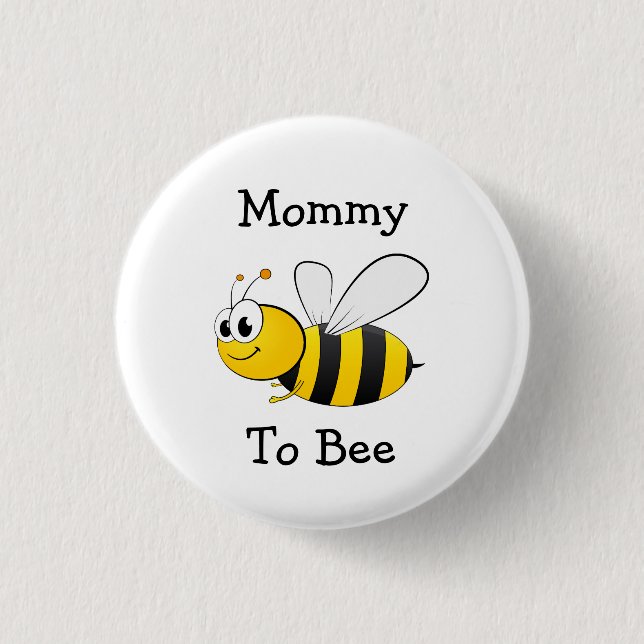 Mummy To Bee Bumble Bee Baby Shower 3 Cm Round Badge (Front)