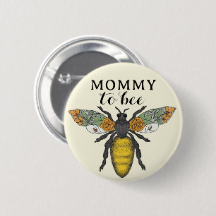 Mummy To Bee Bumblebee Baby Shower 6 Cm Round Badge