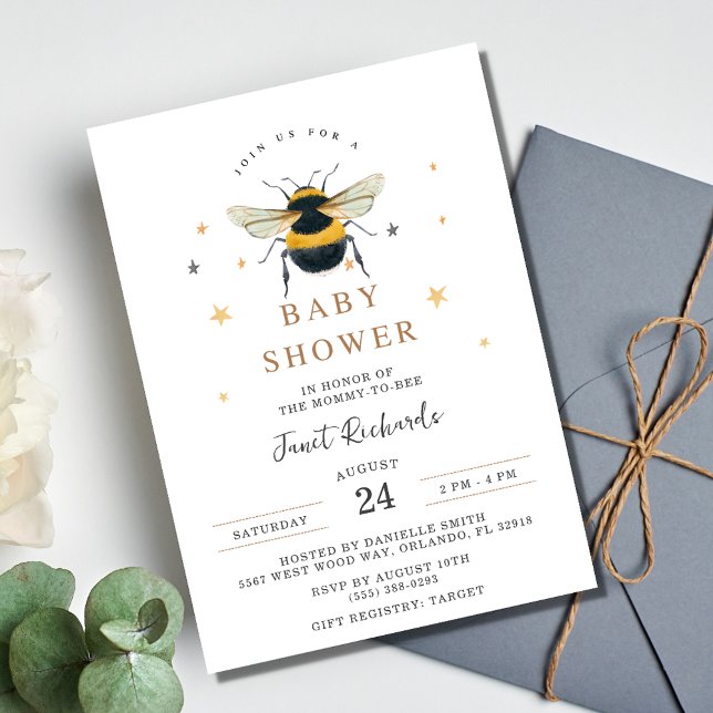 Mummy to Bee Bumblebee Baby Shower Invitation (Mommy to Bee Bumblebee Baby Shower Invitation)