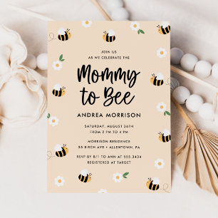 Mummy to Bee Bumblebee Floral Baby Shower Invitation