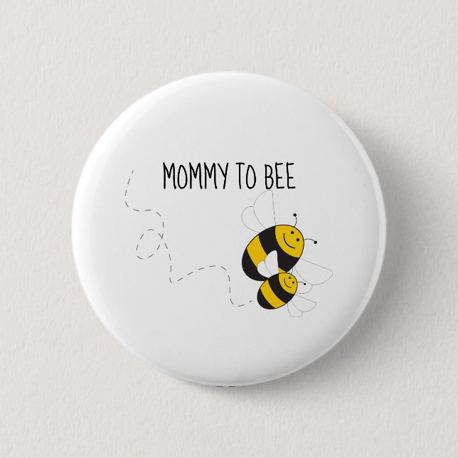 Mummy to bee button for bumblebee baby shower (Front)