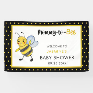 Mummy-to-bee Cute Bee Baby Shower welcome Yellow Banner