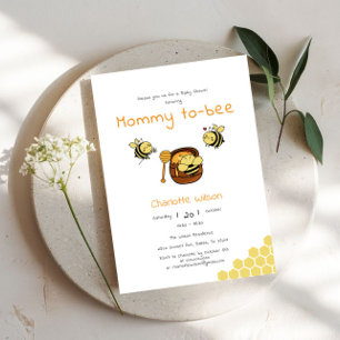 Mummy To Bee Cute Honeybee Sweet Honey Baby Shower Invitation