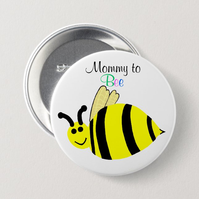 Mummy To Bee Cute Yellow Bumble Bee Maternity 7.5 Cm Round Badge (Front & Back)