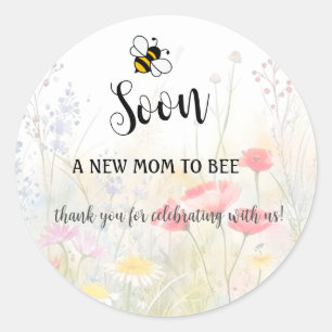Mummy-to-Bee Floral Baby Girl Shower  Classic Round Sticker