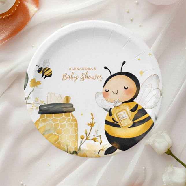 Mummy to Bee Floral  Baby Shower Paper Plate (Creator Uploaded)