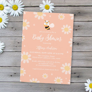 Mummy to Bee Flowers Gender Neutral Baby Shower Invitation