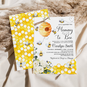 Mummy to Bee Gender Neutral Baby Shower Invitation