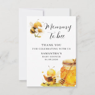 Mummy To Bee Gender Neutral Baby Shower Thank You Card