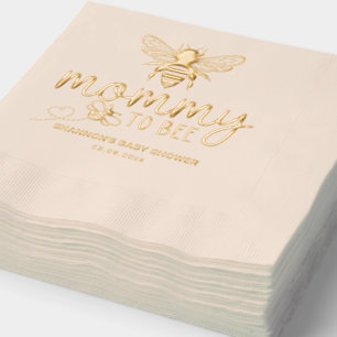 Mummy-To-Bee Gold Honeybee Baby Shower Luncheon  Foil Napkins