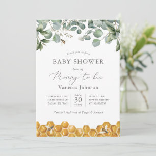 Mummy to Bee Greenery Baby Shower Invitation
