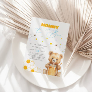 Mummy To Bee Honey Baby Bear Baby Shower Invitation
