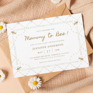 Mummy To Bee Honey Baby Shower Invitation