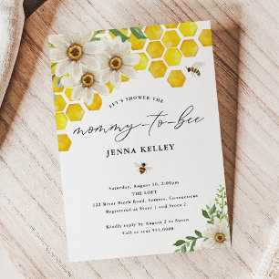 Mummy to Bee, Honey Bee & Daisies Baby Shower Invitation