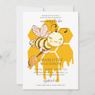 Mummy To Bee Honey Bee Honeycomb Baby Shower Invitation