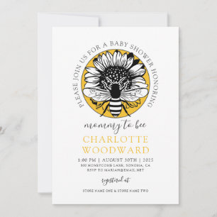 Mummy To Bee Honey Bee Sunflower Baby Shower  Invitation