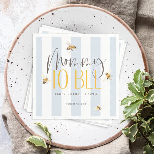 Mummy to Bee Honey Blue Baby Shower Napkin