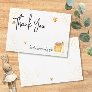 Mummy to Bee Honey Gender Neutral Chic Baby Shower Thank You Card