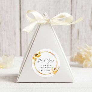 Mummy to Bee Honey Wildflower Baby Shower Classic Round Sticker