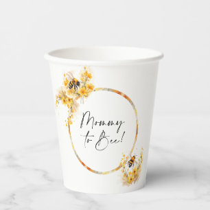 Mummy to Bee Honey Wildflower Baby Shower Paper Cups