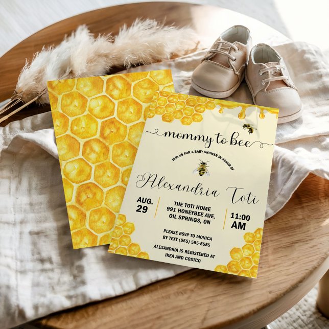 Mummy to Bee!  Honeybee, Honey, Baby Shower Invitation (Creator Uploaded)
