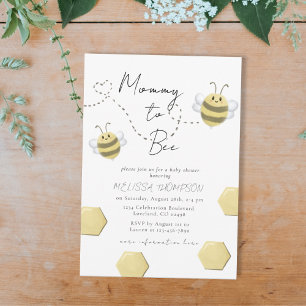 Mummy to Bee Honeycomb Gender Neutral Baby Shower Invitation
