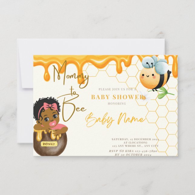Mummy To Bee Invitation (Front)