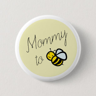 Mummy to Bee Mum Baby Shower Yellow 6 Cm Round Badge