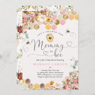 Mummy To Bee Spring Boho Wildflower Baby Shower Invitation