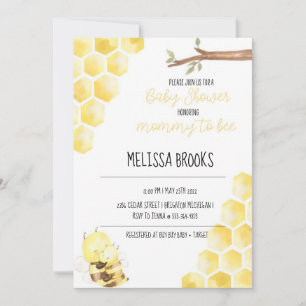 Mummy To Bee Themed Baby Shower Invitation