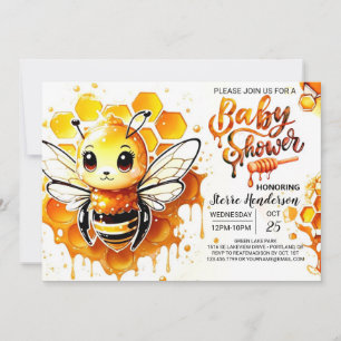 Mummy to Bee Watercolor Baby Shower Invitation