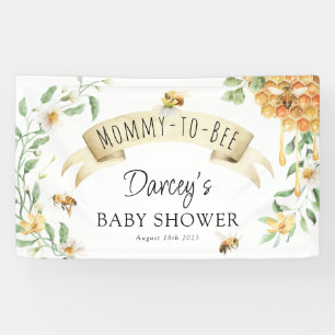 Mummy-to-Bee Watercolor Honey Elegant Baby Shower Banner