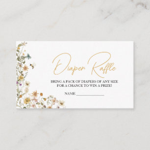 Mummy to Bee Wildflower Baby Shower Diaper Raffle Enclosure Card