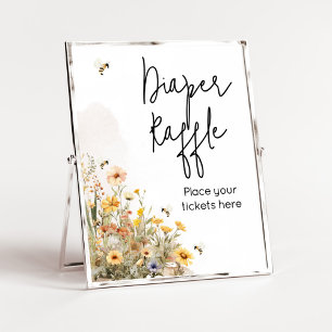 Mummy to Bee Wildflower Baby Shower Diaper Raffle Poster