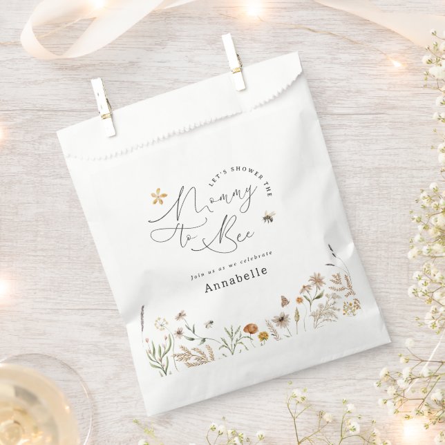 Mummy to bee wildflower baby shower favour bags (Clipped)