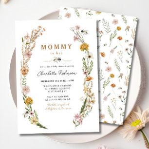 Mummy To Bee Wildflower Baby Shower Invitation