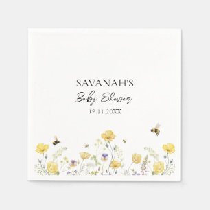 Mummy to Bee Wildflower Baby Shower Napkin