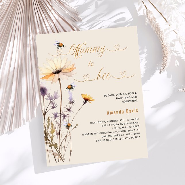 Mummy to bee wildflower beige budget baby shower (Creator Uploaded)