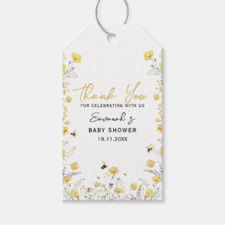 Mummy to Bee Wildflower Floral Frame Thank You Gift Tags