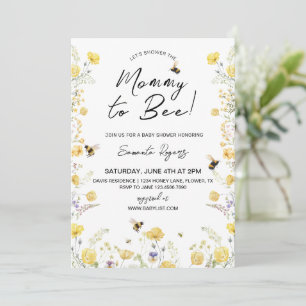 Mummy to Bee Wildlfower Baby Shower Invitation