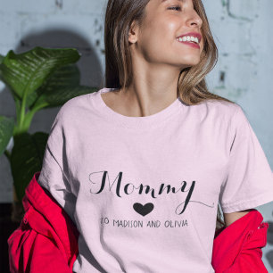 Mummy Trendy Mum, Kids Names Mother's Day Gift T-Shirt