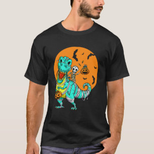 Mummy Trex Rex Skeleton with Pumpkin & Candy Toddl T-Shirt