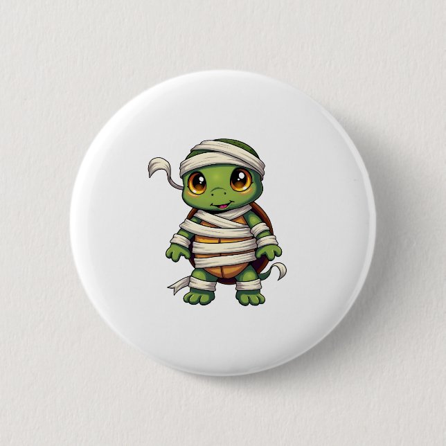 Mummy Turtle 6 Cm Round Badge (Front)