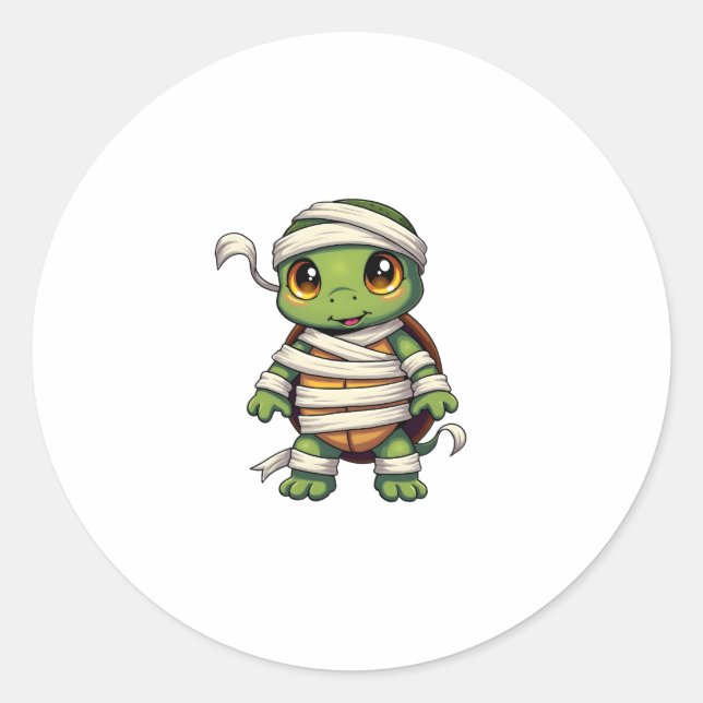 Mummy Turtle Classic Round Sticker (Front)